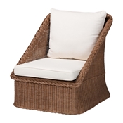 bali & pari Derris Bohemian Peanut Brown Braided Rattan Arm Chair